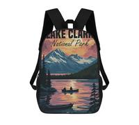 sinyumoney Kids 17inch School Bag Lake Clark National Park Children's School Backpack School Bookbag Fashion Casual Travel Rucksacks 3D Printed Funny Cool Book Bags