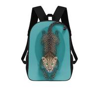 sinyumoney Kids 17inch School Bag Leopard Swimming in Water-6 Children's School Backpack School Bookbag Fashion Casual Travel Rucksacks 3D Printed Funny Cool Book Bags