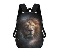 sinyumoney Kids 17inch School Bag Lion Galaxy Wall Art Print Children's School Backpack School Bookbag Fashion Casual Travel Rucksacks 3D Printed Funny Cool Book Bags