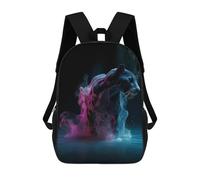 sinyumoney Kids 17inch School Bag Panther Water Neon Smoke Children's School Backpack School Bookbag Fashion Casual Travel Rucksacks 3D Printed Funny Cool Book Bags