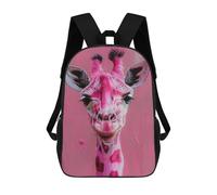 sinyumoney Kids 17inch School Bag Pink Giraffe Art Print-2 Children's School Backpack School Bookbag Fashion Casual Travel Rucksacks 3D Printed Funny Cool Book Bags