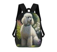 sinyumoney Kids 17inch School Bag Poodle Style 7 Children's School Backpack School Bookbag Fashion Casual Travel Rucksacks 3D Printed Funny Cool Book Bags
