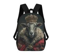 sinyumoney Kids 17inch School Bag Royal Sheep King Costume Set Children's School Backpack School Bookbag Fashion Casual Travel Rucksacks 3D Printed Funny Cool Book Bags