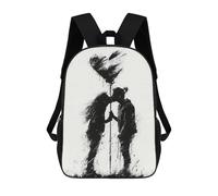 sinyumoney Kids 17inch School Bag Silhouette Kiss with Heart Children's School Backpack School Bookbag Fashion Casual Travel Rucksacks 3D Printed Funny Cool Book Bags