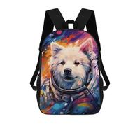 sinyumoney Kids 17inch School Bag Space Dog Adventure-351 Children's School Backpack School Bookbag Fashion Casual Travel Rucksacks 3D Printed Funny Cool Book Bags