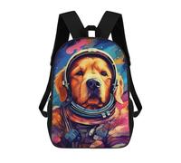 sinyumoney Kids 17inch School Bag Space Dog Adventure -86 Children's School Backpack School Bookbag Fashion Casual Travel Rucksacks 3D Printed Funny Cool Book Bags
