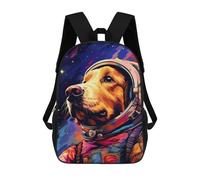 sinyumoney Kids 17inch School Bag Space Dog Adventure -87 Children's School Backpack School Bookbag Fashion Casual Travel Rucksacks 3D Printed Funny Cool Book Bags