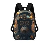 sinyumoney Kids 17inch School Bag Steampunk Animale Ape Children's School Backpack School Bookbag Fashion Casual Travel Rucksacks 3D Printed Funny Cool Book Bags