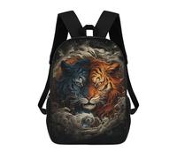 sinyumoney Kids 17inch School Bag Yin Yang Tiger Art Print Children's School Backpack School Bookbag Fashion Casual Travel Rucksacks 3D Printed Funny Cool Book Bags