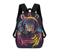 sinyumoney Kids 17inch School Bag Zebra Astronaut Space Adventure Children's School Backpack School Bookbag Fashion Casual Travel Rucksacks 3D Printed Funny Cool Book Bags