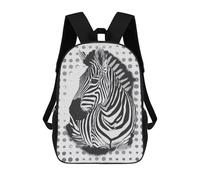 sinyumoney Kids 17inch School Bag Zebra Portrait with Polka Dots Children's School Backpack School Bookbag Fashion Casual Travel Rucksacks 3D Printed Funny Cool Book Bags