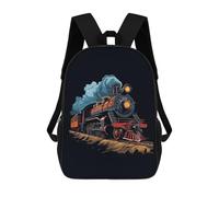 sinyumoney Kids A Classic Steam Train Backpack for Boys And Girls, Kid Backpack Travel Bagpack School Bag for Teenagers 17inch