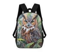 sinyumoney Kids Amazon Rainforest Owl Backpack for Boys And Girls, Kid Backpack Travel Bagpack School Bag for Teenagers 17inch