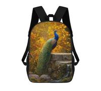 sinyumoney Kids Autumn Peacock Nature Scene Backpack for Boys And Girls, Kid Backpack Travel Bagpack School Bag for Teenagers 17inch