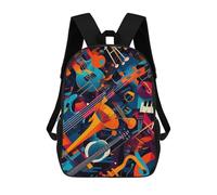 sinyumoney Kids Backpacks 3D Printed Abstract Music Instruments School Bags Kids Boys Girls Travel Backpacks Book Bags for in School Or Travel 17inch