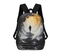 sinyumoney Kids Backpacks 3D Printed Ascend Into Light - Mystical Journey Upward Into The Unknown School Bags Kids Boys Girls Travel Backpacks Book Bags for in School Or Travel 17inch