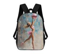 sinyumoney Kids Backpacks 3D Printed Ballerina with Pink Ball Painting Gymnast in Motion with Pink Ball School Bags Kids Boys Girls Travel Backpacks Book Bags for in School Or Travel 17inch