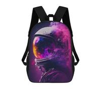 sinyumoney Kids Backpacks 3D Printed Cosmic Astronaut Helmet-2 School Bags Kids Boys Girls Travel Backpacks Book Bags for in School Or Travel 17inch