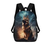 sinyumoney Kids Backpacks 3D Printed German Shepherd Under Stormy Sky School Bags Kids Boys Girls Travel Backpacks Book Bags for in School Or Travel 17inch