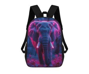 sinyumoney Kids Backpacks 3D Printed Neon Elephant School Bags Kids Boys Girls Travel Backpacks Book Bags for in School Or Travel 17inch