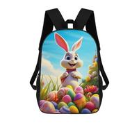 sinyumoney Kids Backpacks 3D Printed The Easter Bunny School Bags Kids Boys Girls Travel Backpacks Book Bags for in School Or Travel 17inch