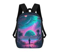 sinyumoney Kids Backpacks Alien Beach Encounter Backpack School Backpack Children School Bag Travel Rucksacks Book Bags 3D Printed Backpack for Kids Boys And Girls 17inch