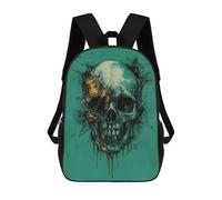 sinyumoney Kids Backpacks, Artistic Skull Painting Kids Backpack Student School Bag 3D Printed Bag Travel Backpacks Fashion Backpack Children Waterproof School Bags 17inch