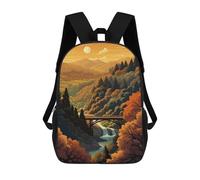 sinyumoney Kids Backpacks Autumnal Forest Serenity Backpack School Backpack Children School Bag Travel Rucksacks Book Bags 3D Printed Backpack for Kids Boys And Girls 17inch