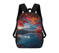 sinyumoney Kids Backpacks, Autumnal Lake Reflections Kids Backpack Student School Bag 3D Printed Bag Travel Backpacks Fashion Backpack Children Waterproof School Bags 17inch