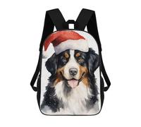 sinyumoney Kids Backpacks Backpack School Backpack Children School Bag Travel Rucksacks Book Bags 3D Printed Bernese Mountain Dog Santa Backpack for Kids Boys And Girls 17inch