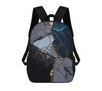 sinyumoney Kids Backpacks Backpack School Backpack Children School Bag Travel Rucksacks Book Bags 3D Printed Abstract Marble Kintsugi Backpack for Kids Boys And Girls 17inch
