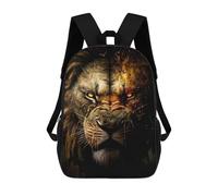 sinyumoney Kids Backpacks Backpack School Backpack Children School Bag Travel Rucksacks Book Bags 3D Printed Fiery Lion's Gaze Backpack for Kids Boys And Girls 17inch