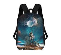 sinyumoney Kids Backpacks Backpack School Backpack Children School Bag Travel Rucksacks Book Bags 3D Printed Space Kiss Cosmic Embrace Backpack for Kids Boys And Girls 17inch