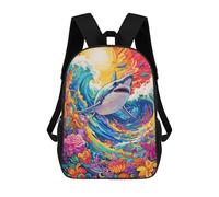 sinyumoney Kids Backpacks Backpack School Backpack Children School Bag Travel Rucksacks Book Bags 3D Printed Shark in A Rainbow Wave Backpack for Kids Boys And Girls 17inch