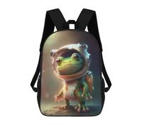 sinyumoney Kids Backpacks Backpack School Backpack Children School Bag Travel Rucksacks Book Bags 3D Printed Frog Astronaut Costume for Kids Backpack for Kids Boys And Girls 17inch