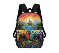 sinyumoney Kids Backpacks Backpack School Backpack Children School Bag Travel Rucksacks Book Bags 3D Printed Fantasy Game Controllers in Nature Backpack for Kids Boys And Girls 17inch
