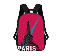sinyumoney Kids Backpacks Backpack School Backpack Children School Bag Travel Rucksacks Book Bags 3D Printed Paris Eiffel Tower Travel Backpack for Kids Boys And Girls 17inch