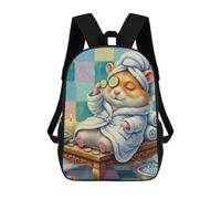 sinyumoney Kids Backpacks Backpack School Backpack Children School Bag Travel Rucksacks Book Bags 3D Printed Hamster Spa Day Backpack for Kids Boys And Girls 17inch
