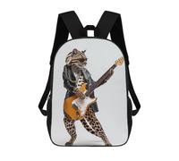 sinyumoney Kids Backpacks Backpack School Backpack Children School Bag Travel Rucksacks Book Bags 3D Printed Ocelot Guitar Backpack for Kids Boys And Girls 17inch