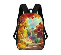 sinyumoney Kids Backpacks Backpack School Backpack Children School Bag Travel Rucksacks Book Bags 3D Printed Autumn Road Fantasy Backpack for Kids Boys And Girls 17inch