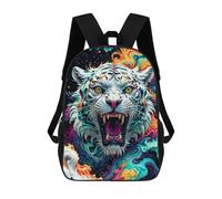 sinyumoney Kids Backpacks Backpack School Backpack Children School Bag Travel Rucksacks Book Bags 3D Printed The White Tiger Backpack for Kids Boys And Girls 17inch
