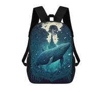 sinyumoney Kids Backpacks Backpack School Backpack Children School Bag Travel Rucksacks Book Bags 3D Printed Whale in The Forest Backpack for Kids Boys And Girls 17inch