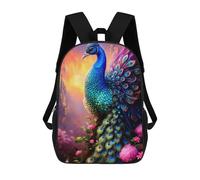 sinyumoney Kids Backpacks Backpack School Backpack Children School Bag Travel Rucksacks Book Bags 3D Printed Enchanted Peacock Garden Backpack for Kids Boys And Girls 17inch
