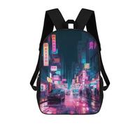 sinyumoney Kids Backpacks Backpack School Backpack Children School Bag Travel Rucksacks Book Bags 3D Printed Neon Cityscape-113 Backpack for Kids Boys And Girls 17inch