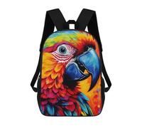 sinyumoney Kids Backpacks Backpack School Backpack Children School Bag Travel Rucksacks Book Bags 3D Printed Colorful Parrot Portrait -2 Backpack for Kids Boys And Girls 17inch
