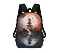 sinyumoney Kids Backpacks Backpack School Backpack Children School Bag Travel Rucksacks Book Bags 3D Printed Fantasy Temple At Night Backpack for Kids Boys And Girls 17inch