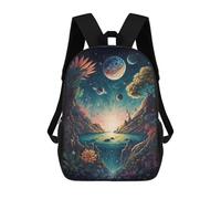 sinyumoney Kids Backpacks Backpack School Backpack Children School Bag Travel Rucksacks Book Bags 3D Printed Fantasy Cosmic Garden -1 Backpack for Kids Boys And Girls 17inch