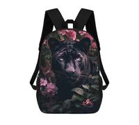 sinyumoney Kids Backpacks Backpack School Backpack Children School Bag Travel Rucksacks Book Bags 3D Printed Black Panther in Bloom Backpack for Kids Boys And Girls 17inch