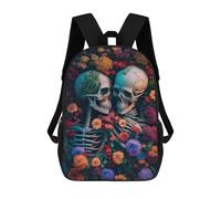 sinyumoney Kids Backpacks Backpack School Backpack Children School Bag Travel Rucksacks Book Bags 3D Printed Skulls in Bloom A Vibrant Floral Fusion Backpack for Kids Boys And Girls 17inch