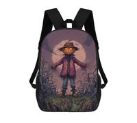 sinyumoney Kids Backpacks Backpack School Backpack Children School Bag Travel Rucksacks Book Bags 3D Printed Spooky Scarecrow Halloween Decor Backpack for Kids Boys And Girls 17inch